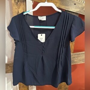Boutique navy blue blouse size M